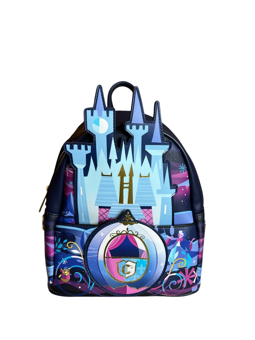 Loungefly Disney Cinderella Castle Series Carriage Mini Backpack - EUC